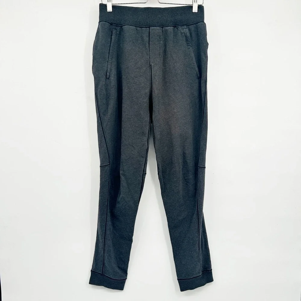Lululemon Mens Heathered‎ Black Cross Cut Tapered Athleisure Jogger Pants Size S